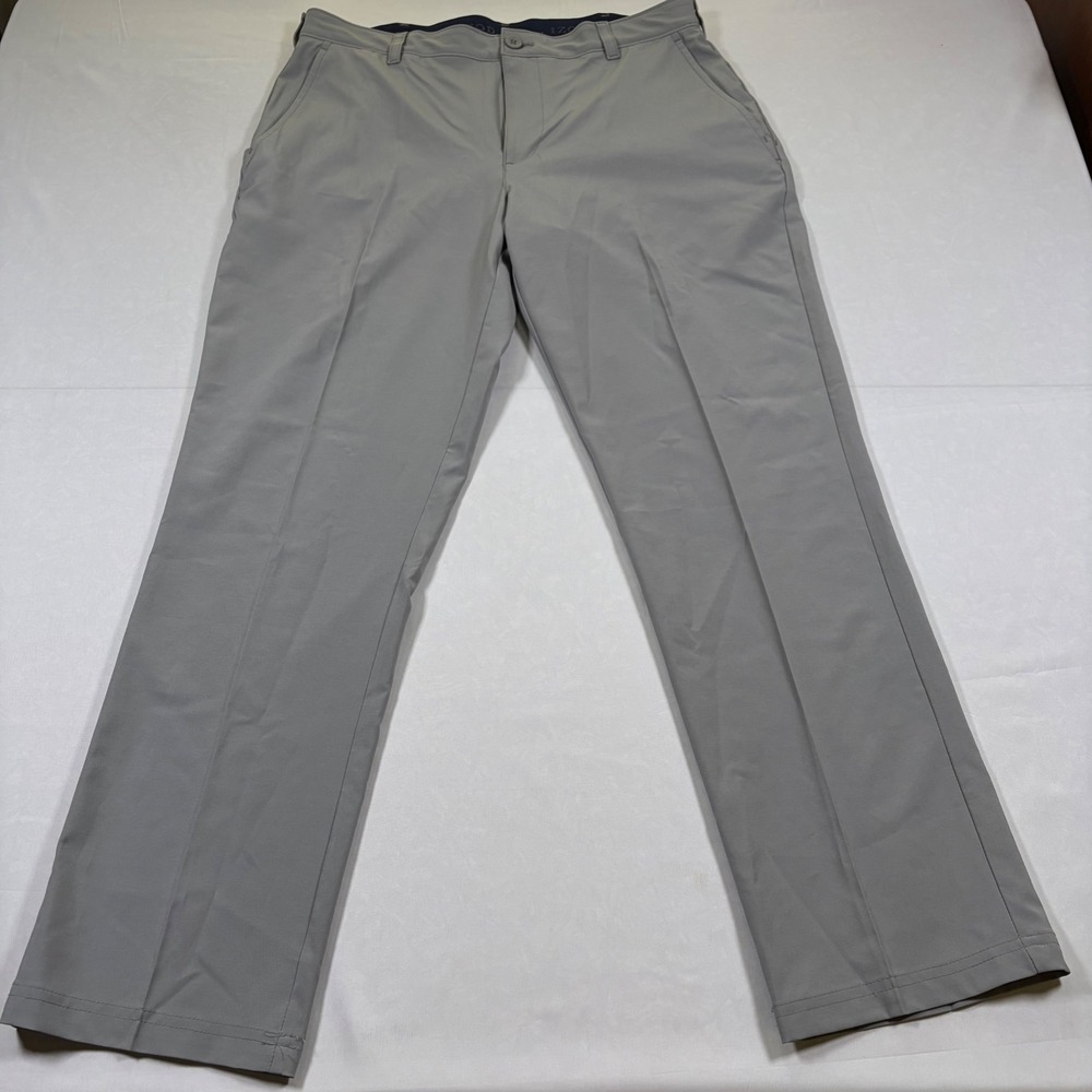 IZOD Golf Mens Grey Flat Front Performance Stretch Pants IZAGC08020 34x30